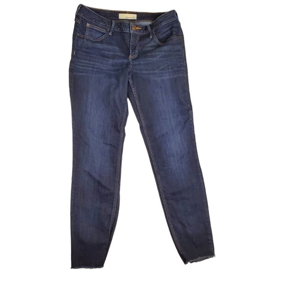 Maurices Denim - Maurices 29 Skinny‎ Ankle Raw Hem Fringe Dark Wash Stretch Denim Jeans